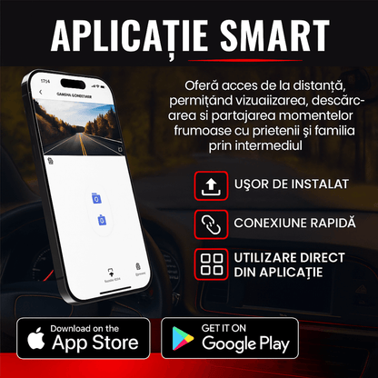 Camera Auto Dubla DVR Autiqo® GPS – 4K Ultra HD, Night Vision, 170° + Cameră Marșarier